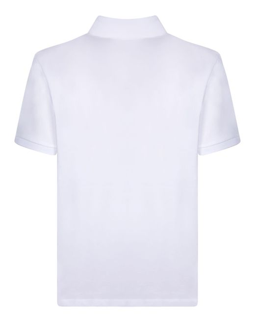 Moncler White Logo-appliquéd Grosgrain-trimmed Cotton-piqué Polo Shirt for men