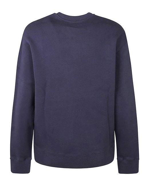 Maison Kitsuné Blue Fox Patched Rib Trim Plain Sweatshirt for men
