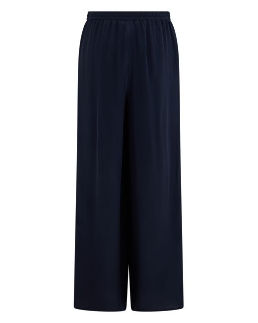 Max Mara Blue Wide-Leg Silk Trousers