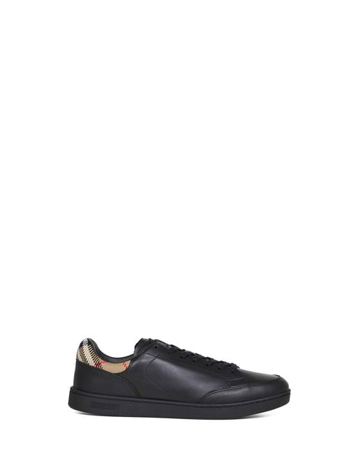 Burberry Black Calf Leather Set Sneakers for men