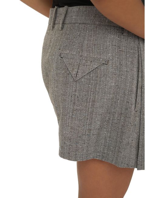 Bottega Veneta Gray Pleated Skirt Viscose