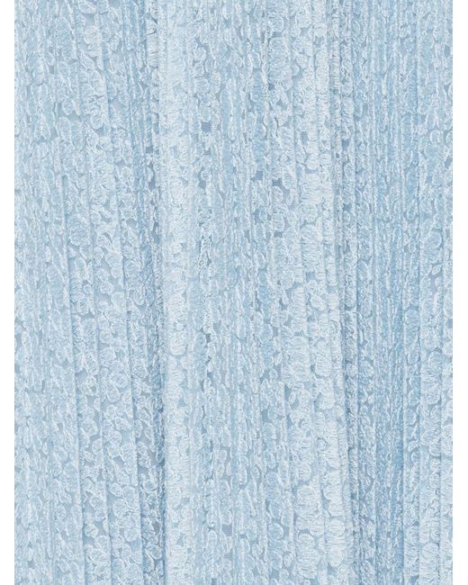 Ermanno Scervino Blue Embroidered Long Skirt