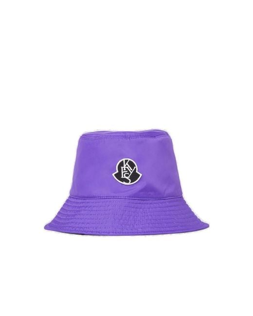 Moncler Purple Logo Bucket Hat