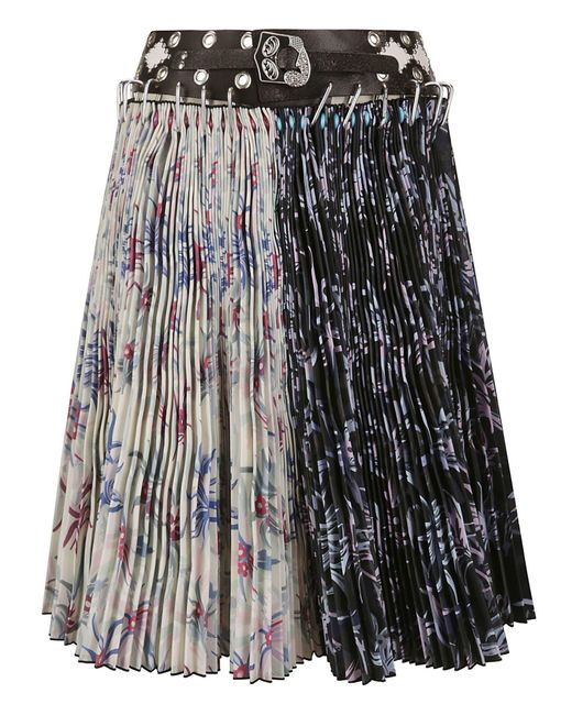 Chopova Lowena Multicolor Taffeta Knee Carabiner Skirt
