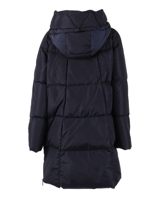 Weekend by Maxmara Blue Long Padded Jacket Polyamide Lining Puffer