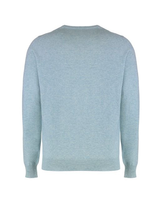 Moorer Blue Crew Neck Sweater for men