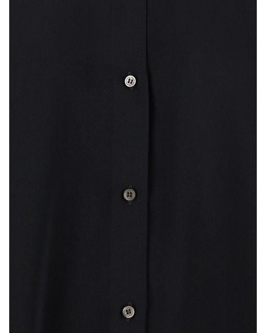 Le Plain Blue Classic Collar Tech Fabric Shirt And Blouses