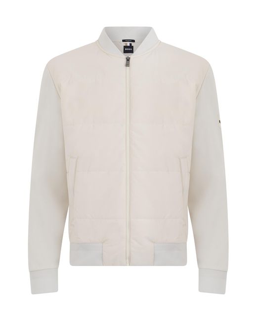 Boss White Puffer Jacket H-Skiles 100 Cotton Mix Open Padded & Down for men