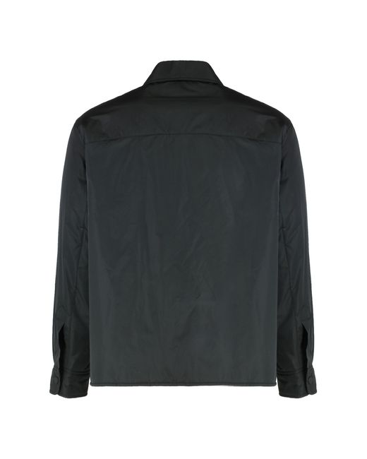 AMI Black Padded Nylon Overshirt Polyester Shirt for men