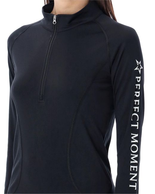 Perfect Moment Blue Thermal Half Zip Top