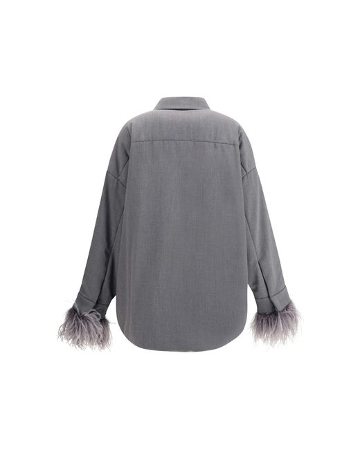 Valentino Gray Feather Jacket
