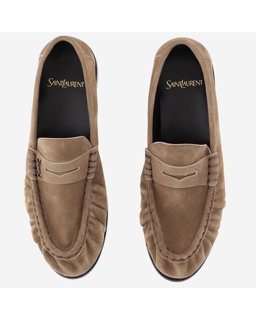 Saint Laurent Brown Loafers Suede
