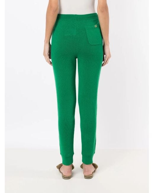 Valentino Green Drawstring Wool Trousers