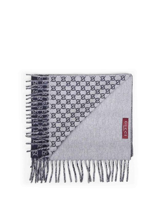 Gucci Blue Dark And Light Gg Wool And Cashmere Scarf for men