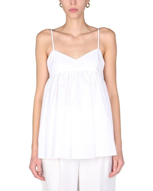 Aspesi White Poplin Top Cotton Tops