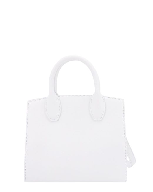 Ferragamo White Leather The Studio Handbag