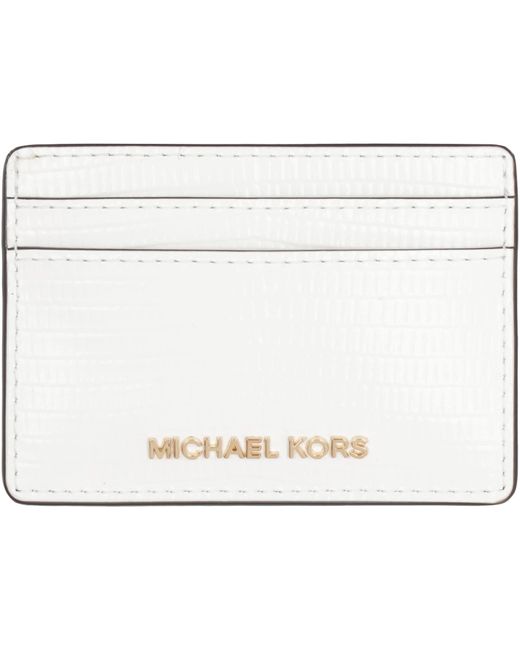 MICHAEL Michael Kors White Jet Set Leather Card Holder