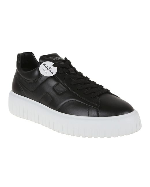 スニーカー H-Stripes Allacciato Sneakers - Hogan - Leather - Black Sneakers Hogan H-Stripes BLACK for Woman