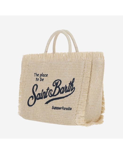 Mc2 Saint Barth Natural Colette Tote Bag With Logo