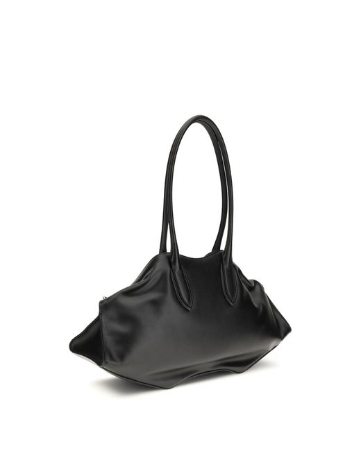 McQueen Black Manta Shoulder Bag Calf Leather Bos Taurus