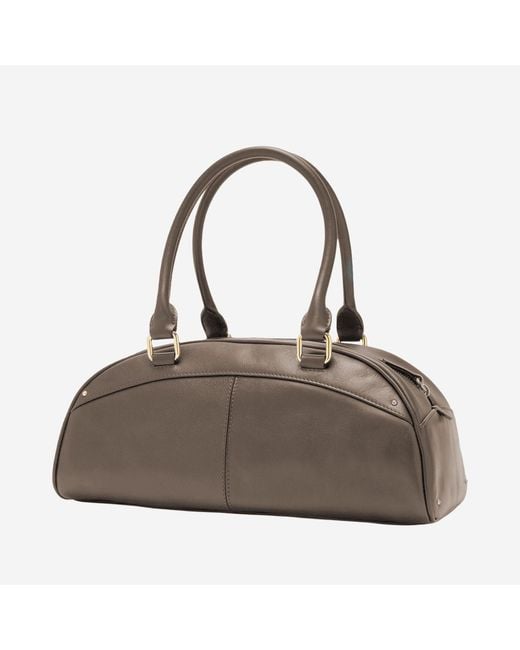 Chloé Brown Leather Bowling Bag Handbags