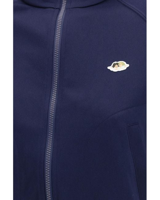 Fiorucci Blue Cropped Sweatshirt With Angels Patch Polyester Sweatshirts
