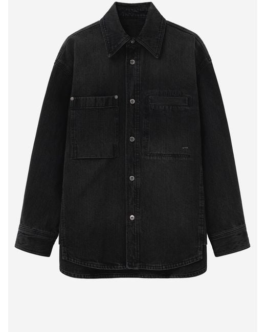Wooyoungmi Black Shirt, Cotton With Logo for men