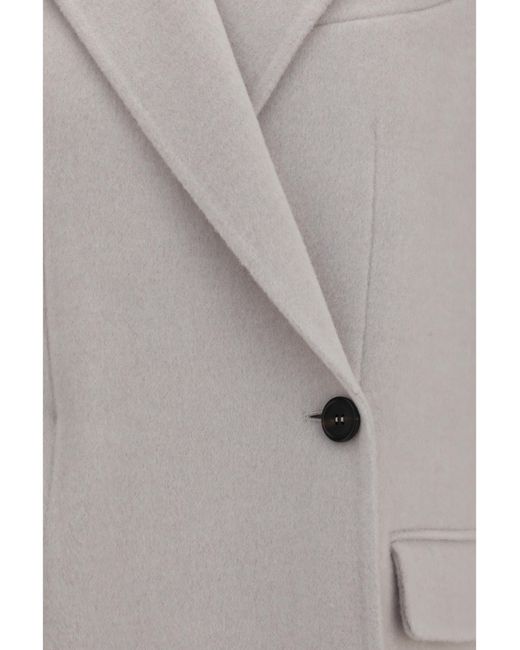 Brunello Cucinelli Gray Single-Breasted Wool And Cashmere Jacket