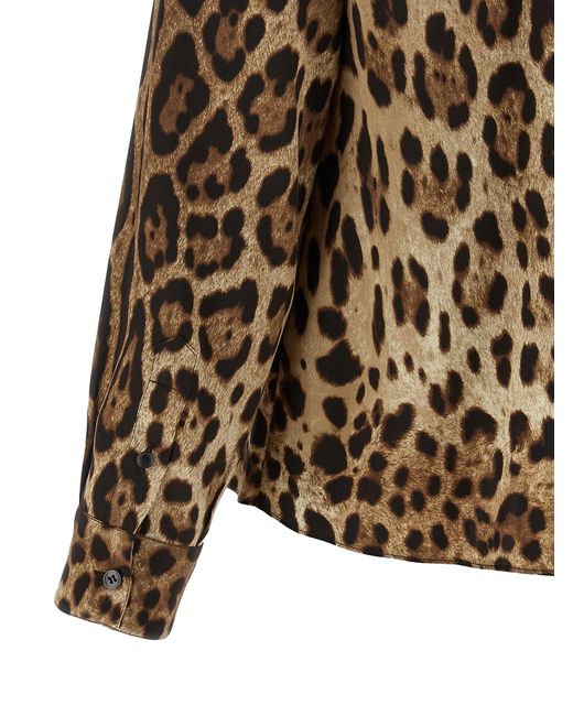Dolce & Gabbana Brown Leopardo Shirt And Blouse