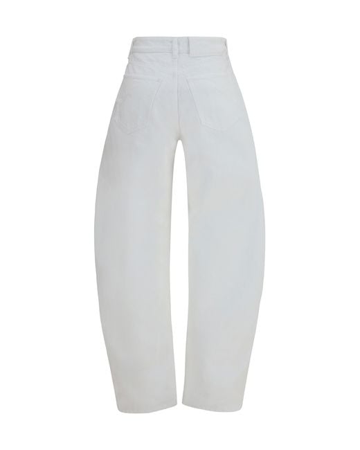 Alaïa White Jeans Barrel Denim Cotton