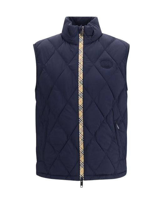 Burberry Blue Down Vest Blazers & Vests for men