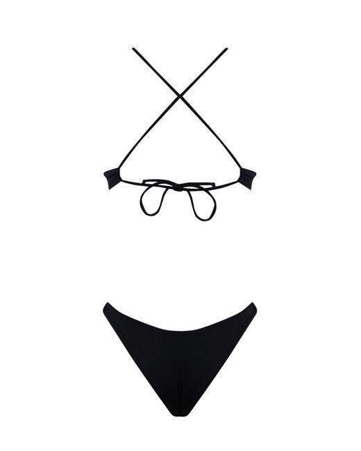Philosophy Di Lorenzo Serafini Black Bikini With Flower Brooch