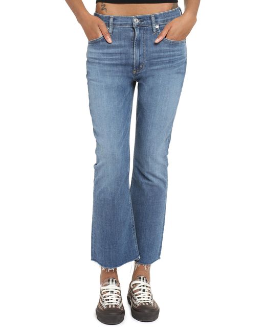 Citizens of Humanity Blue Isola Cropped Jeans Cotton Flared