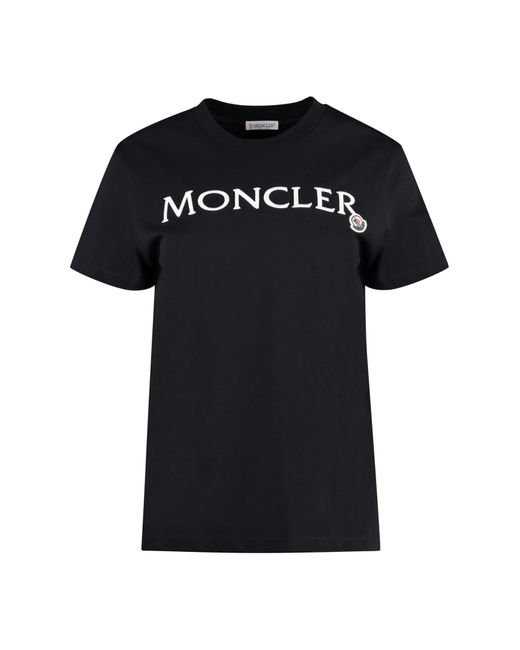 Moncler Black Cotton Crew-neck T-shirt