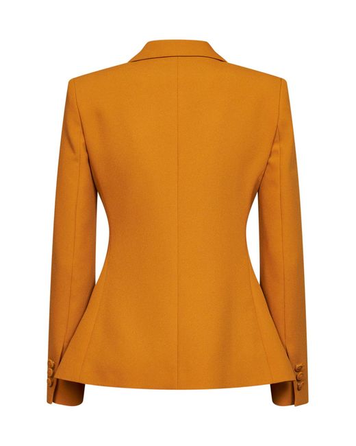 Blanca Vita Orange Crêpe Jacket Gregis Ochre Polyester