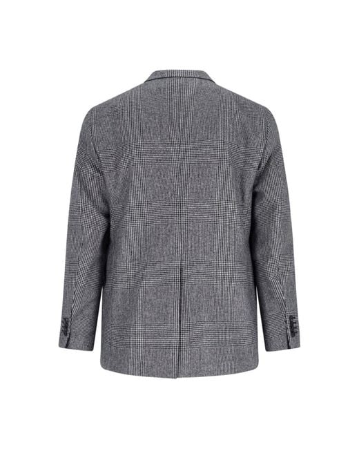 Tagliatore Gray Double-Breasted Houndstooth Suit With Signature Details for men