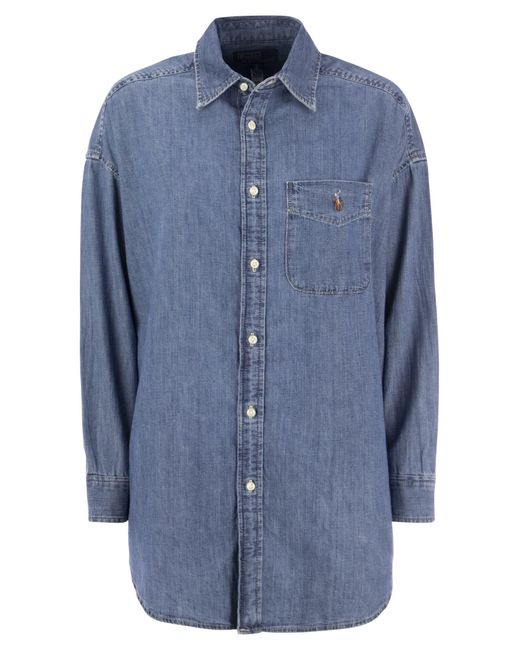 Polo Ralph Lauren Blue Oversize Denim Shirt