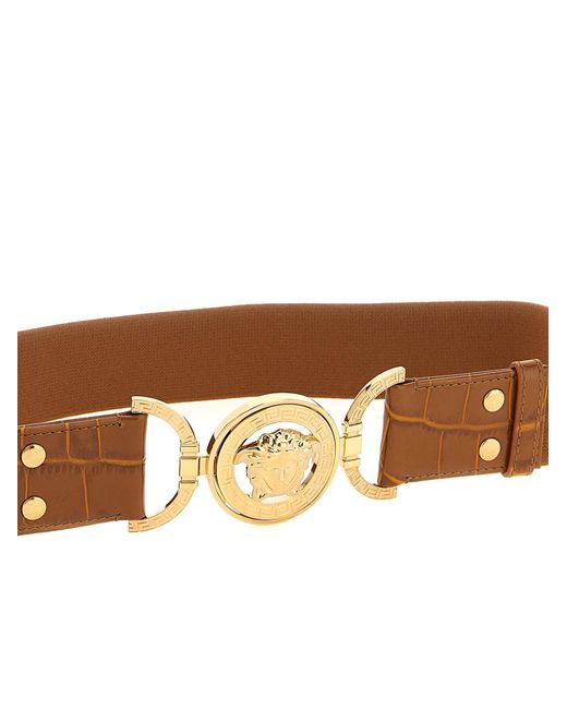 Versace White 'Medusa '95' Elastic Belt