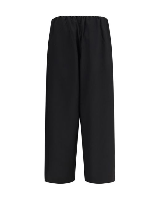Totême Black Drawstring Dinner Trousers Wool