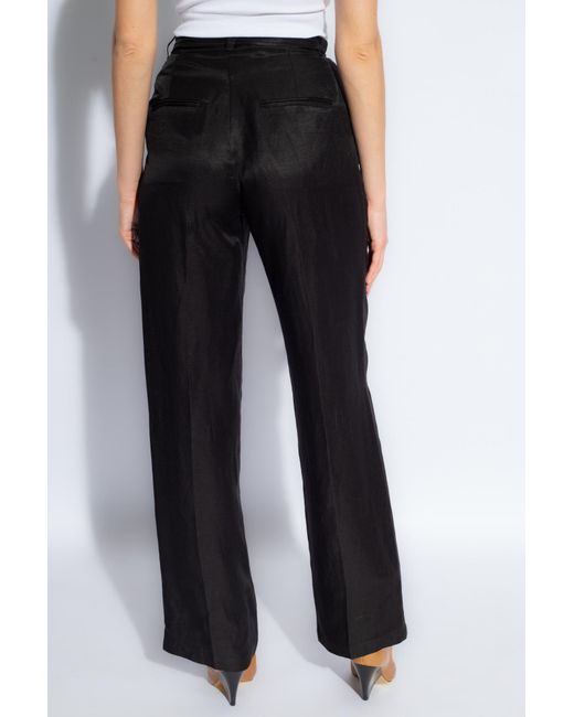 Anine Bing Black 'carrie' High-waisted Trousers,