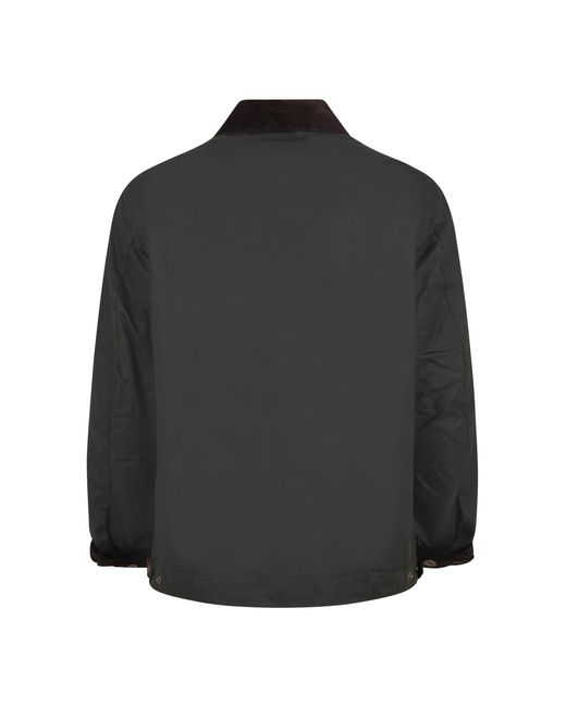 Barbour Black Button Jacket Cotton Down for men