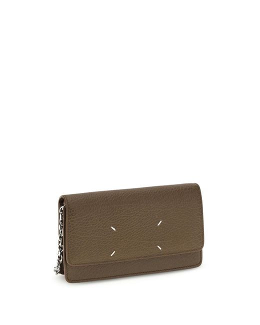 Maison Margiela Brown Grained Leather Wallet Calf Bos Taurus