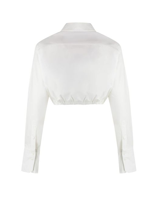 Patou White Short Shirt With Bow