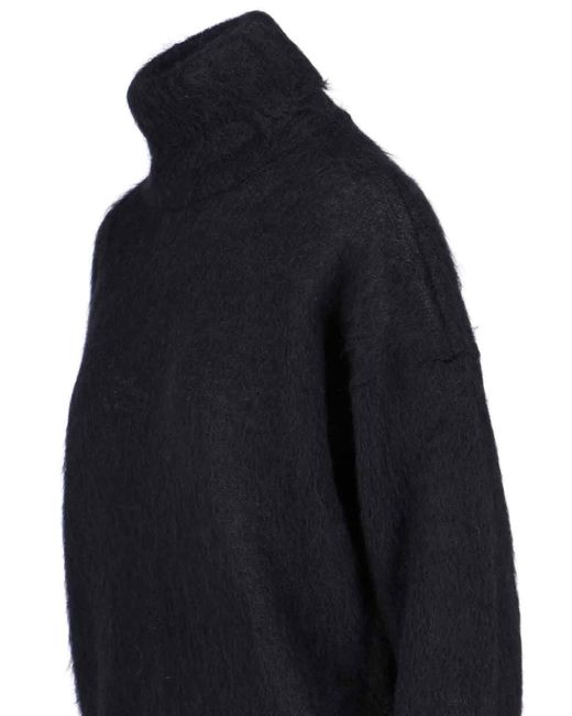 Saint Laurent Blue Mohair Turtleneck Sweater