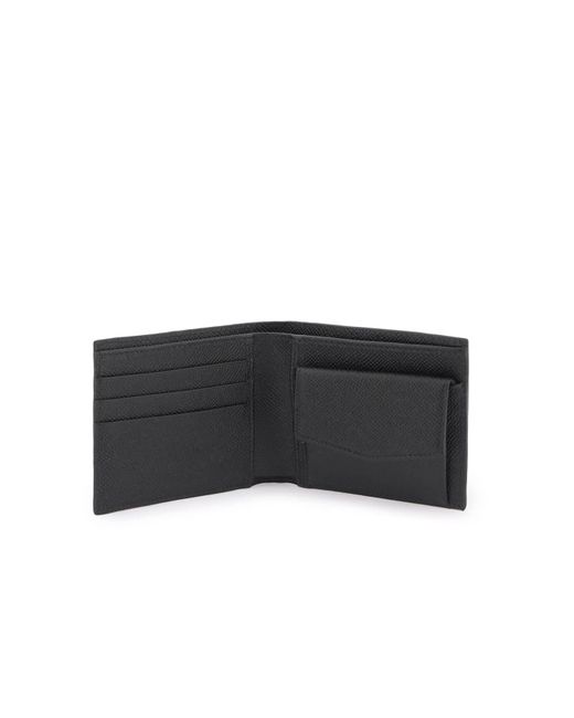 Dolce & Gabbana Black Dauphine Leather Wallet for men