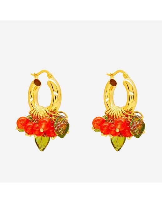 Annele Metallic Earrings Lingonberry Beret