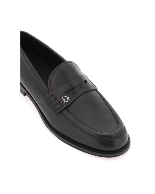 Dior Black Leather Loafers for men