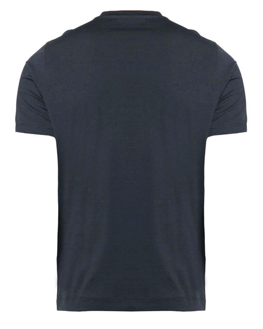 Cruciani Blue Stretch Cotton T-Shirt for men
