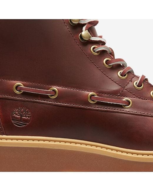 Timberland Brown Stone Street Leather Platform Ankle Boots