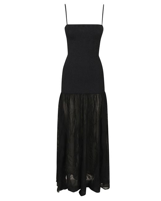 Hunza G Black Hybrid Dress Polyamide Elastane Abito